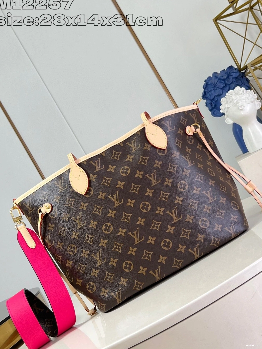 WIS Bandoulière Inside Louis MM-31*28*14cm Vuitton Out Neverfull 0710